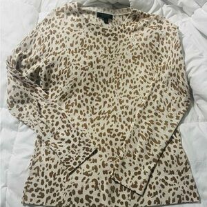 BNWOT Banana Republic Leopard Print Sweater - Cream and Brown